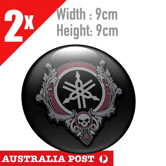 YAMAHA Motorcycle Racing Badge Skull Head , Yamaha Dark LOGO  Sticker