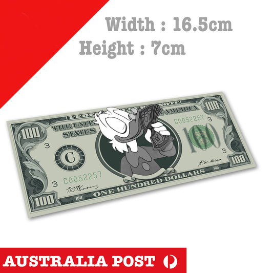 Donald Duck $100 USA Dollar Funny Sticker
