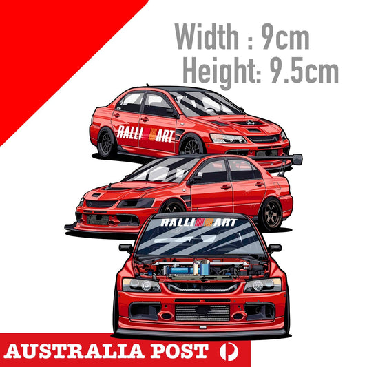 Ralliart Mitsubishi Evolution IX ,Ralli Art Mitsubishi JDM RED Sticker