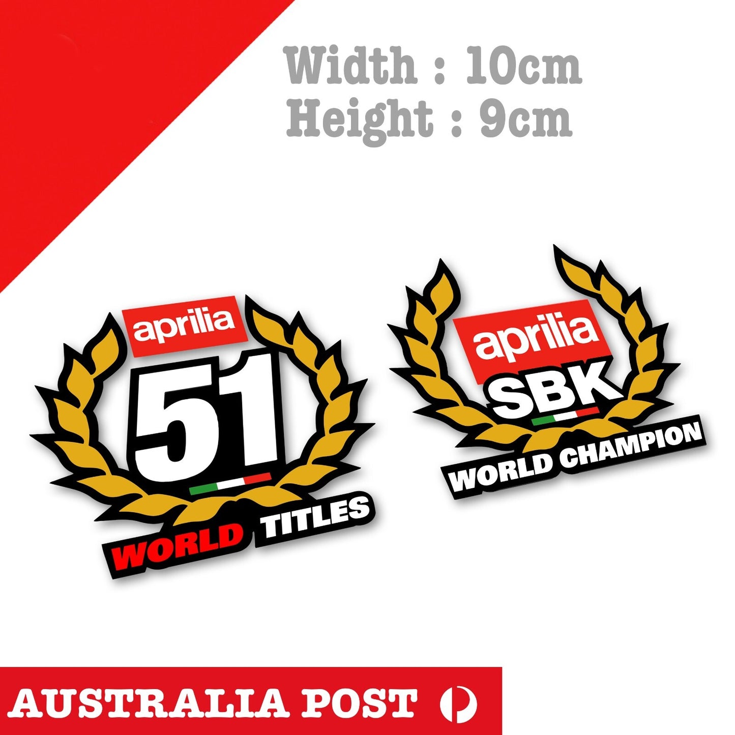 Aprilia World Super Bike Champions, Helmet, MotoGp, Fuel Tank Stickers