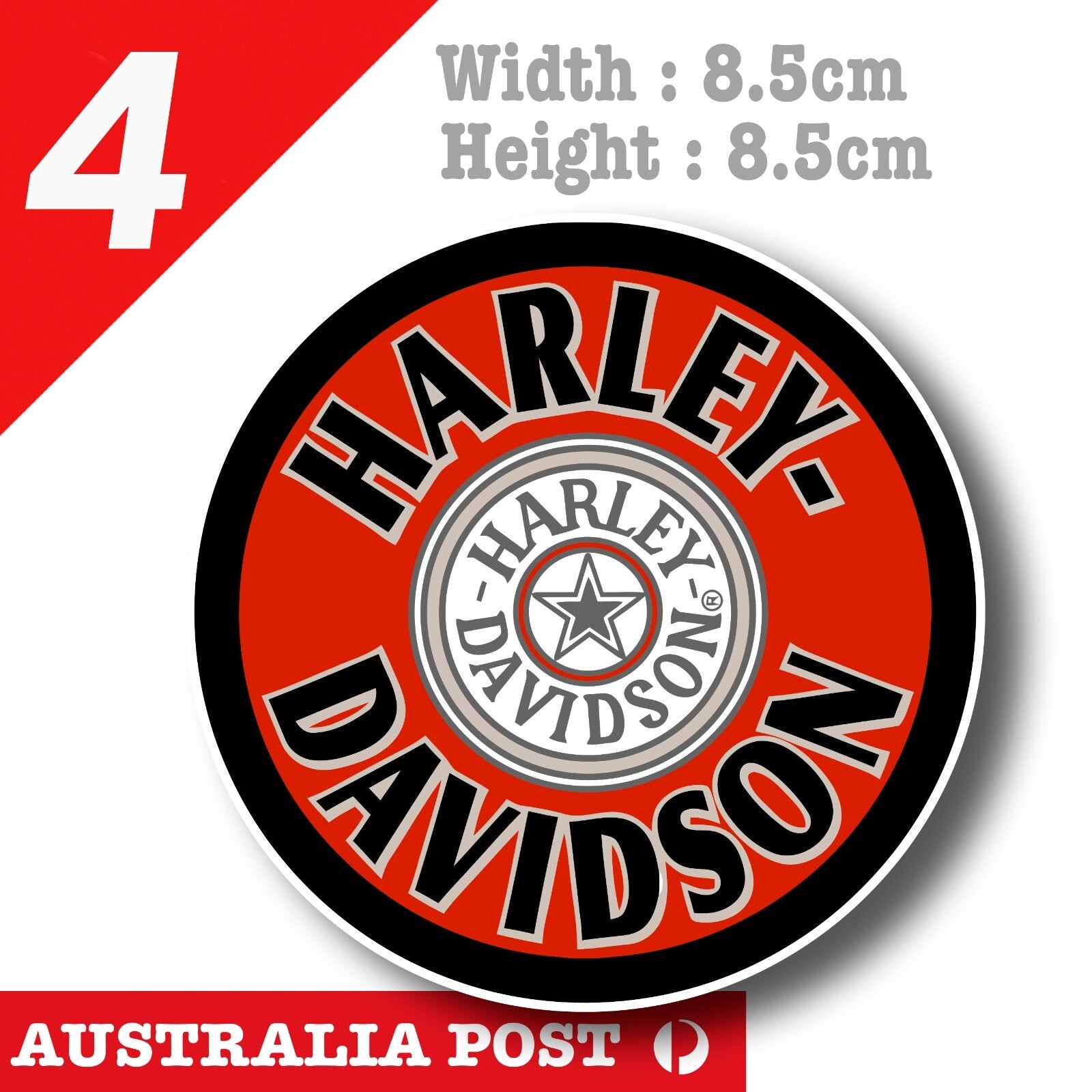 Harley Davidson Motorcycle Round Logo, Helmet, Fuel Tank  Decal Stickers