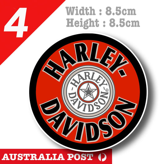 Harley Davidson Motorcycle Round Logo, Helmet, Fuel Tank  Decal Stickers