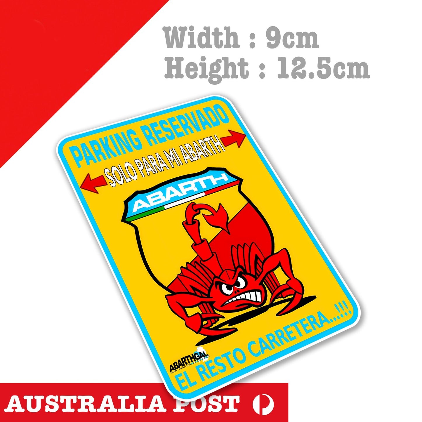 Abarth Parking RESERVEVADO Sign, Fiat 500, Abarth Racing Sign Sticker