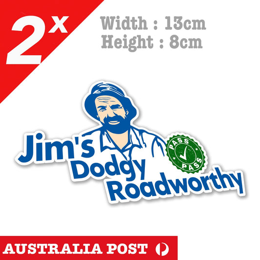 Jims Road Worthy Certificate Funny ,Laptop, Car Ute 4x4 Window Decal Stickers