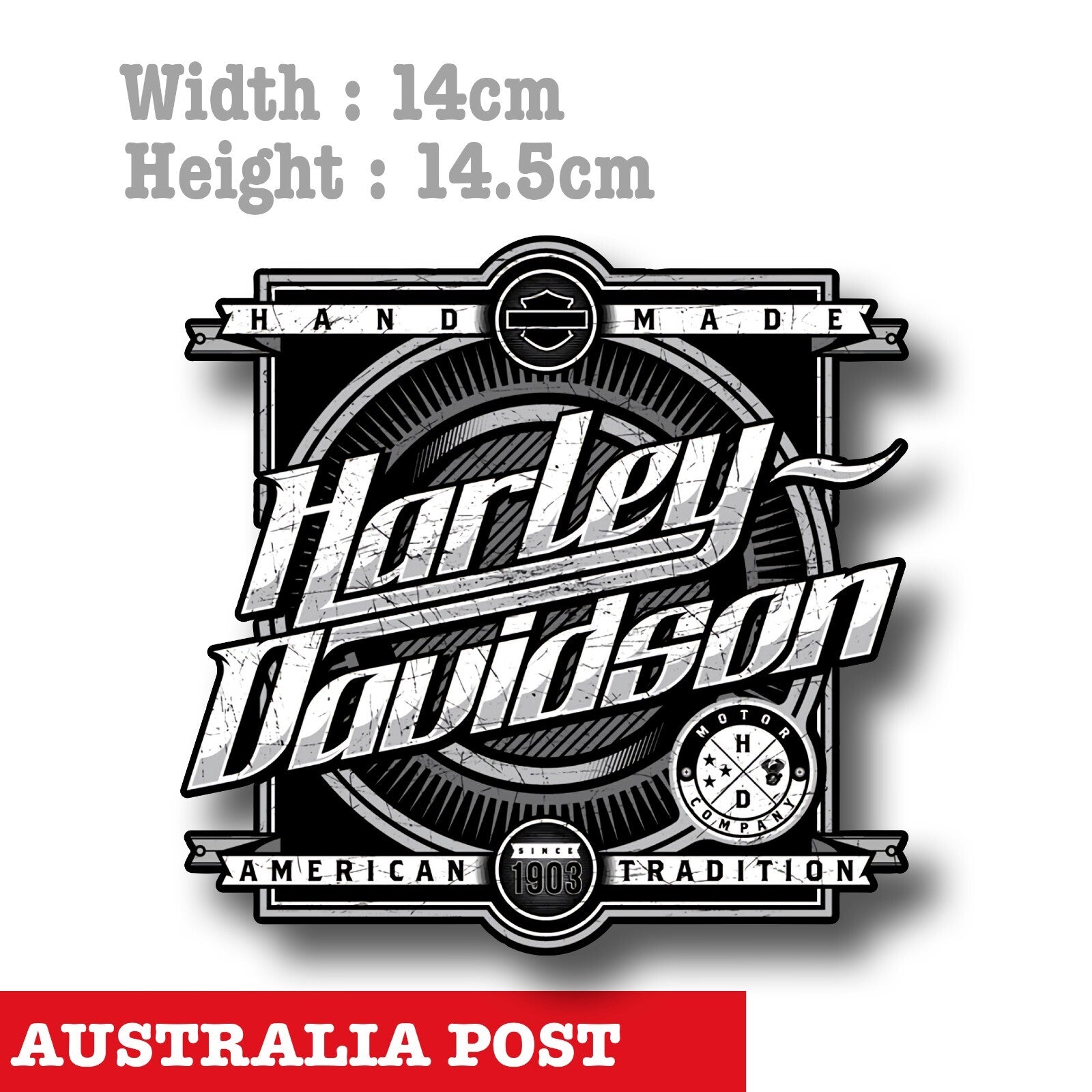 Harley Davidson Motorcycle Hand Made Logo  American Tradition Dyna Tank Sticker