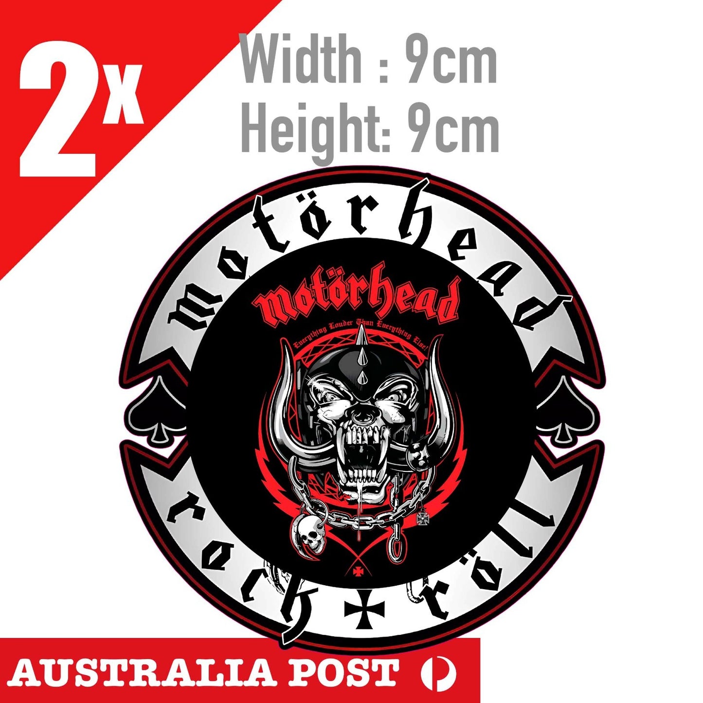 Motorhead Skull AUSTRALIA Logo, Motorcycle,Fuel Tank, Helmet Sticker