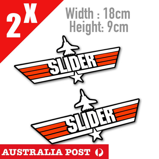 SLIDER Top Gun Logo Sticker  MAVERICK TopGun Decal Air Force Style  Sticker