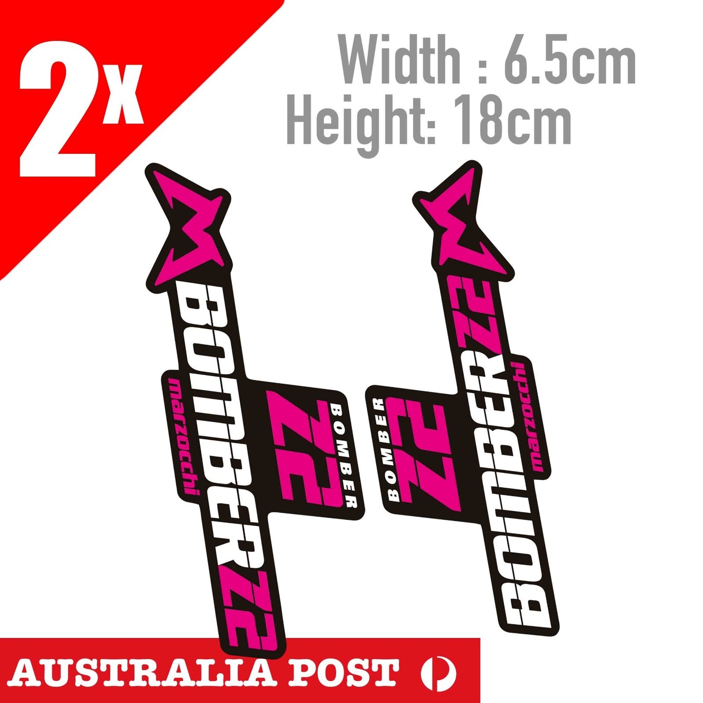 Marzocchi Bomber Z2 Fork Sticker for MTB Bike Bicycle Pink  Decals