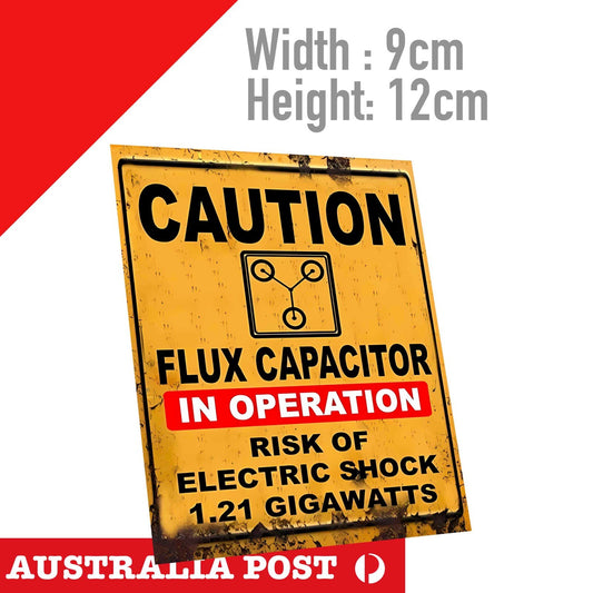 FLUX CAPACITOR WARNING Sign Style Sticker