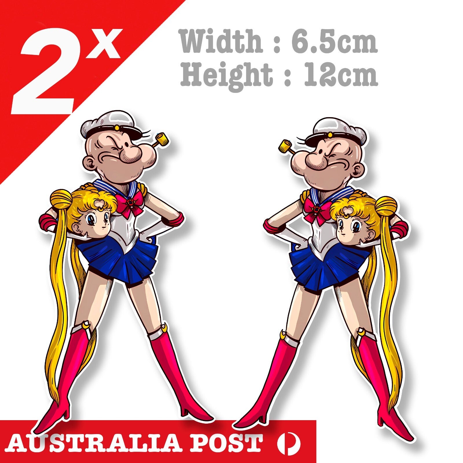 Pop Eye the Sailor as Silor Moon Funny JDM Anime Sticker