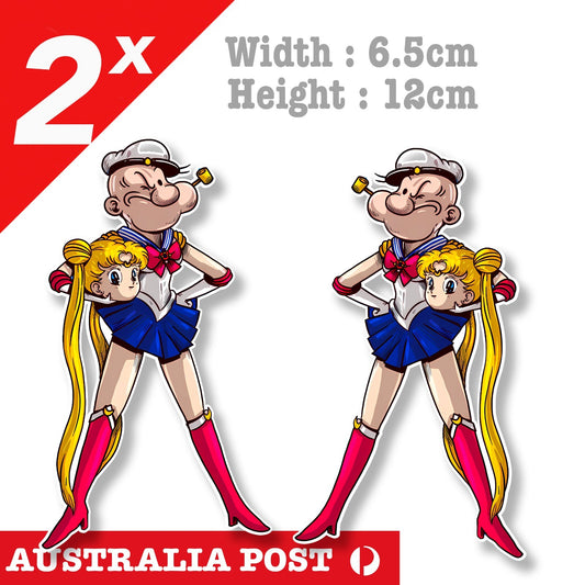 Pop Eye the Sailor as Silor Moon Funny JDM Anime Sticker