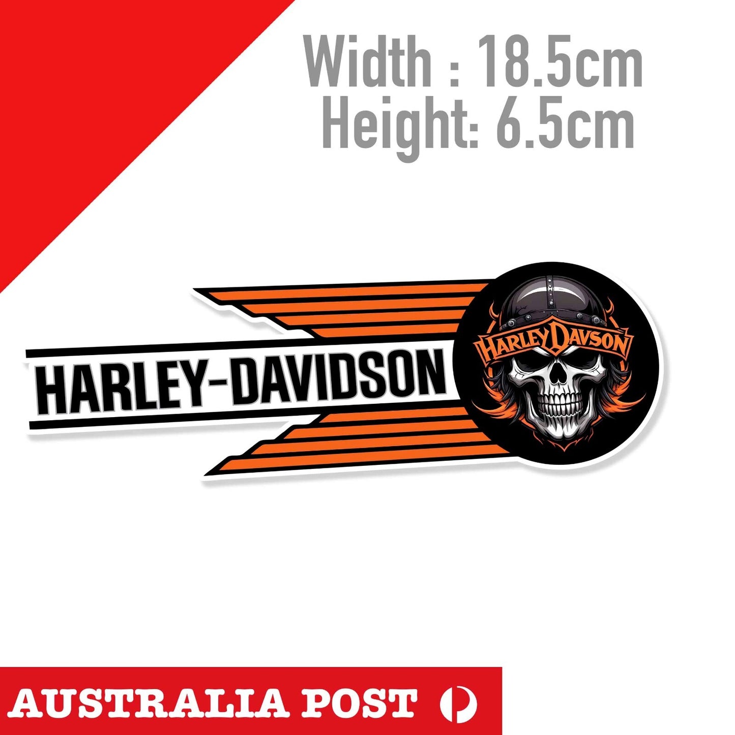 Harley Davidson Skull Flame Head, Road King Life, Fuel Tank Logo,Helmet  Sticker