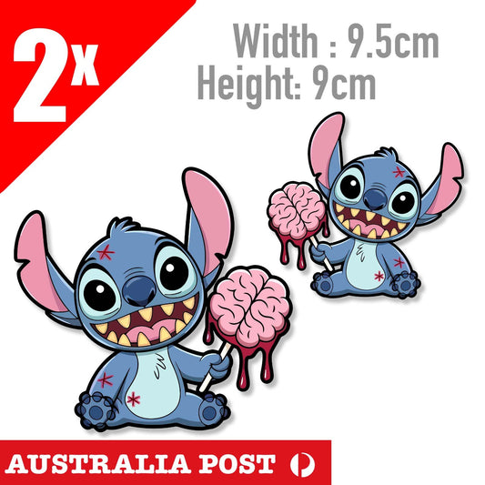 STITCH Brain Lolly Vinyl Decal Sticker Car Window Laptop Lilo Disney  Funny