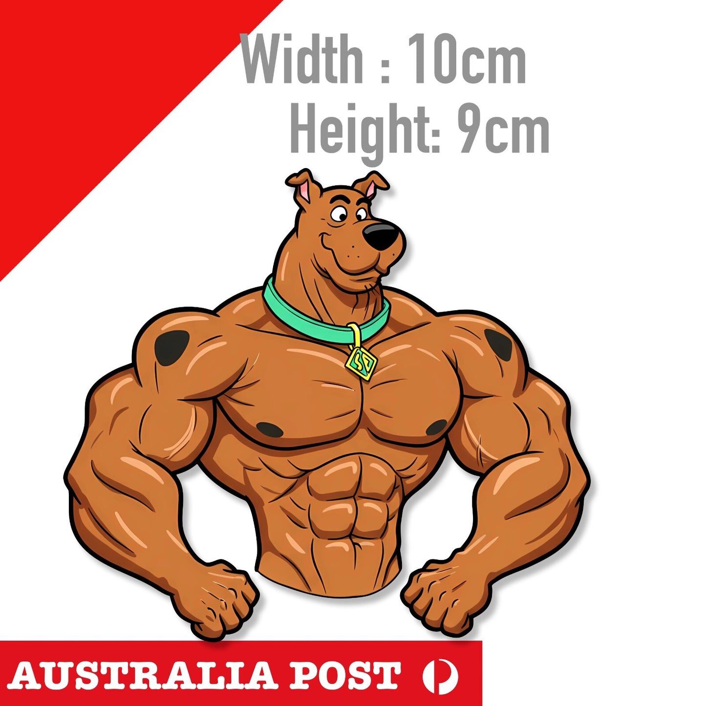 Scooby Doo Dog Funny Jacked Big Muscles Funny Sticker