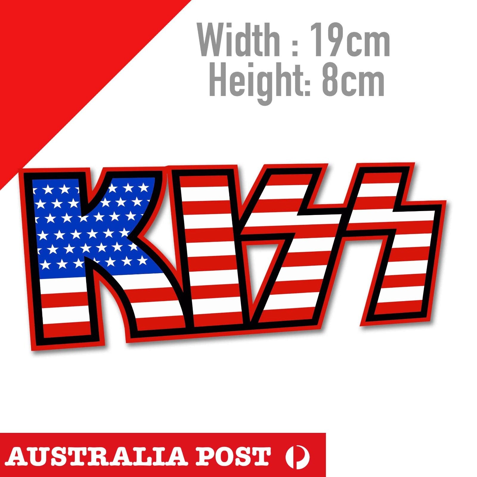 KISS ROCK Band Logo American Flag , KISS Logo  Decal Sticker