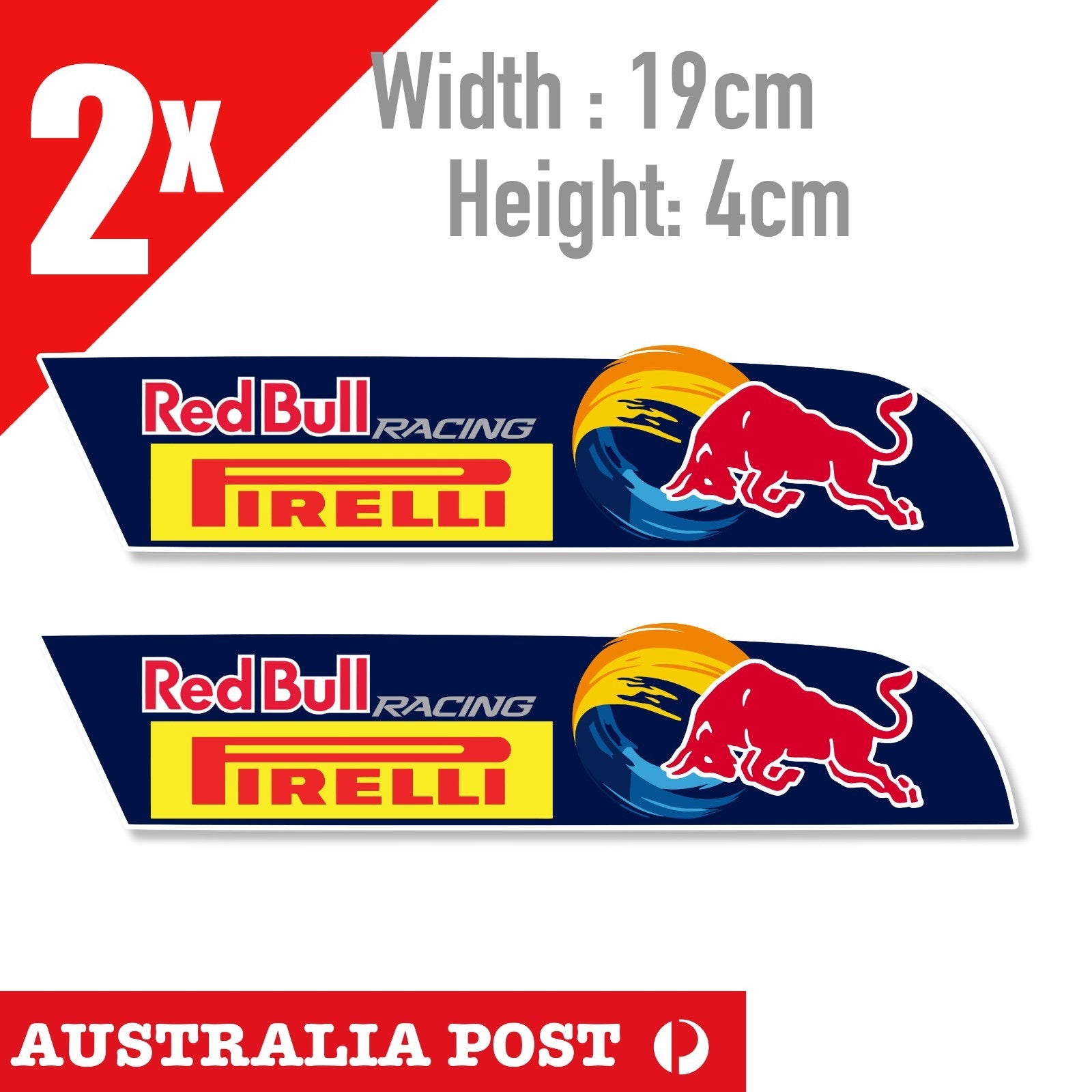Red Bull Racing PIRELLI x2 - Red Bull Logo New Decal Sticker