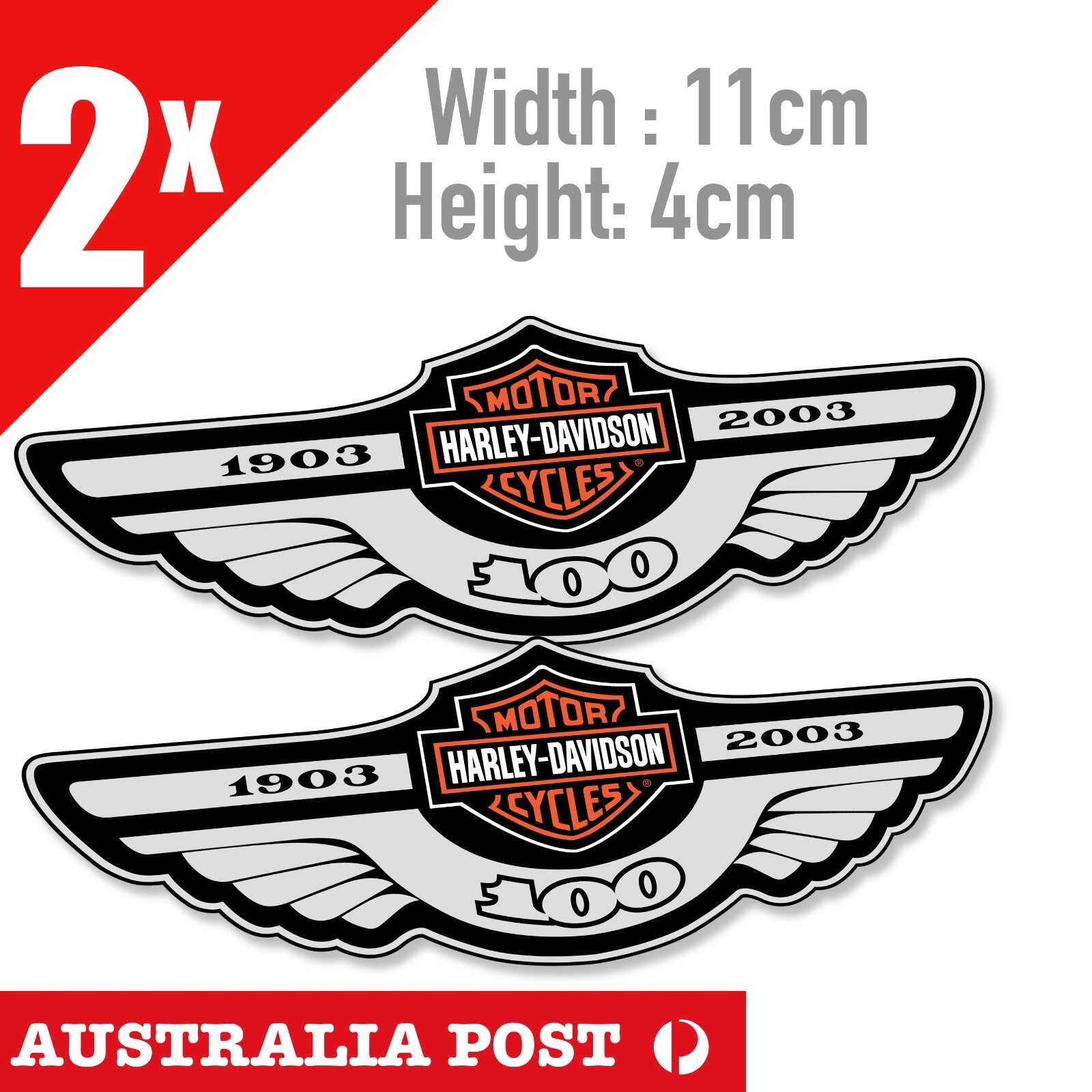 HARLEY Davidson Stickers X 2 Motorcycle Vinyl Decals Bike, Small