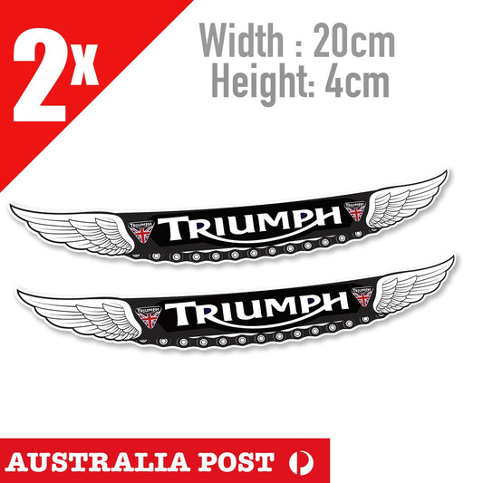 Triumph Motorcycle WING Logo Kingdom Black ,Motorcycle, Bike Decal Sticker