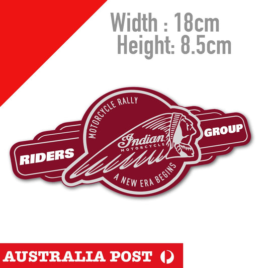 Indian Motorcycle Rider Group , Motorcycle Rally Logo, Fuel Tank, Helmet Sticker