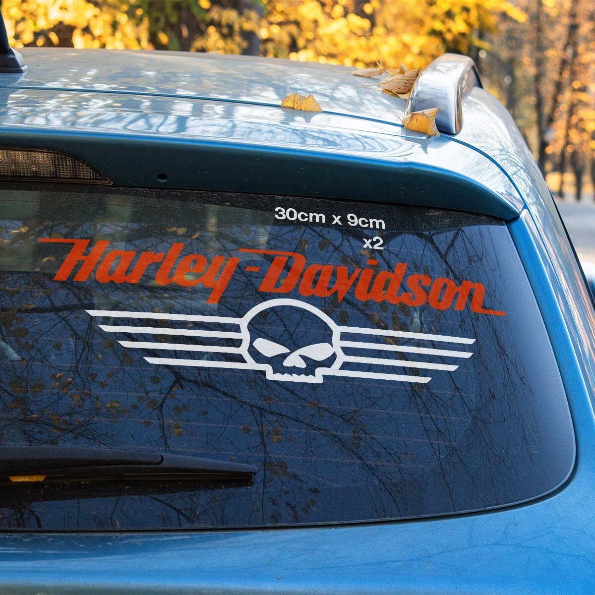 Harley Davidson Motorcycle SKULL Head Wing Stickers