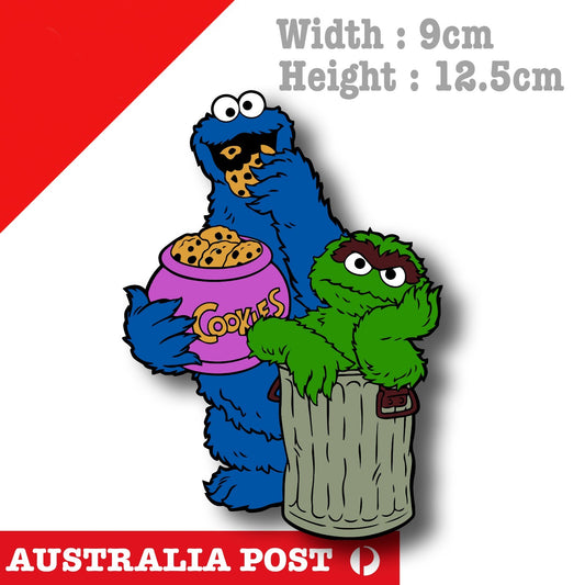 Monster Cookie, Funny Sesame Street Cartoon Character Sticker