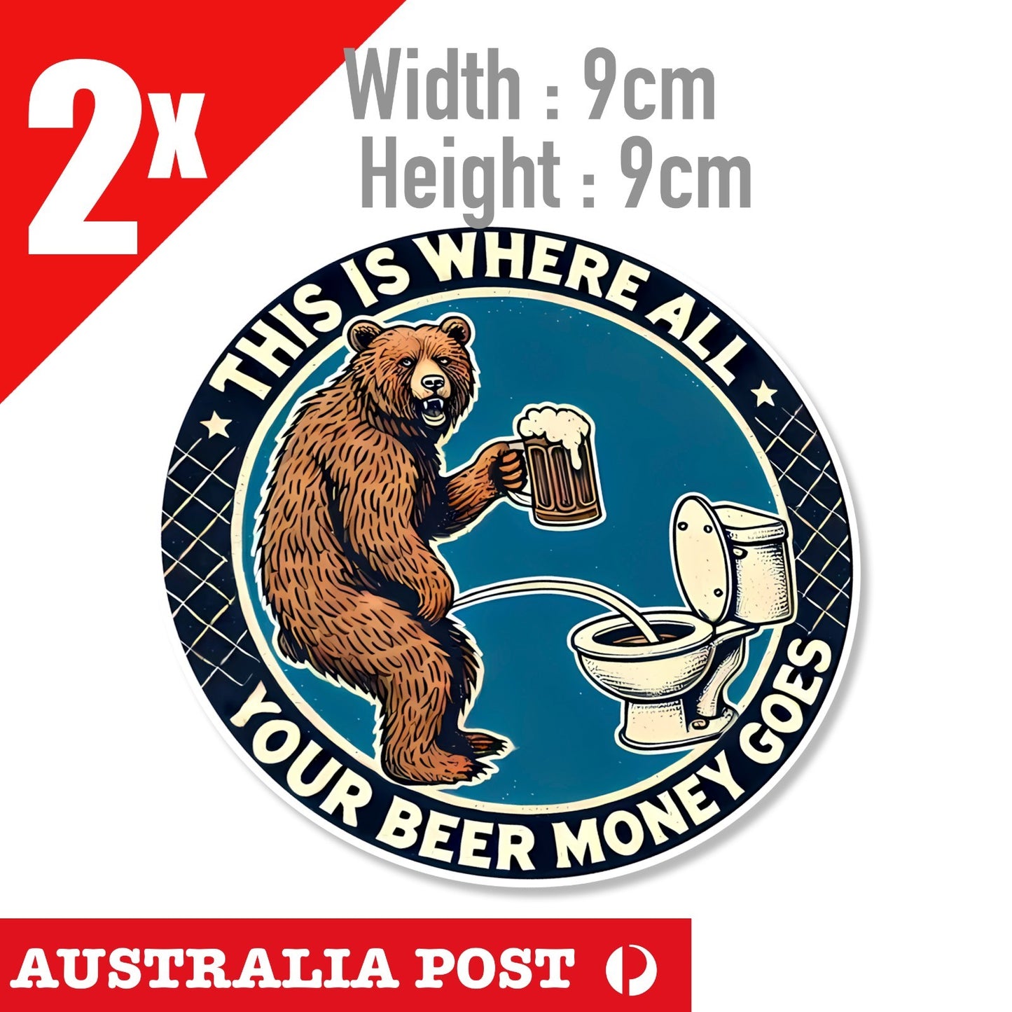 Funny Beer Sticker, Funny Bear beer Sticker