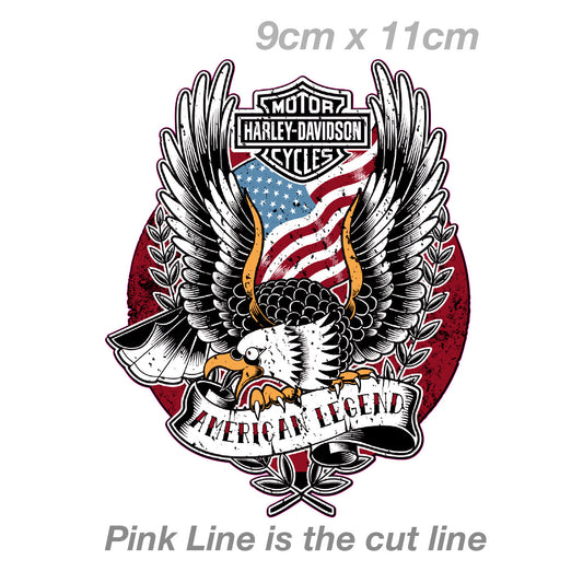 Harley Davidson Motorcycle Eagle American Flag , Helmet Decal  Sticker 