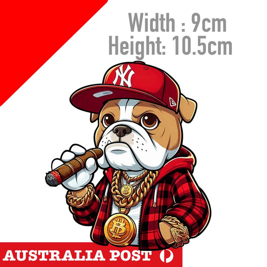 BullDog with Cigar, Animal, Bull Dog , Window Sticker