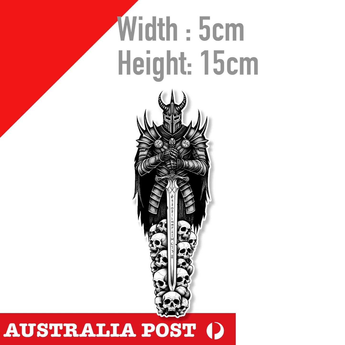 SPARTAN Warrior with Sword and Skull, Tattoo Sticker