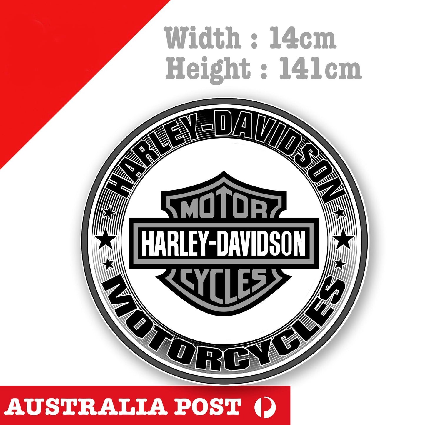 Harley Davidson Motorcycle Round Silver Logo Sticker