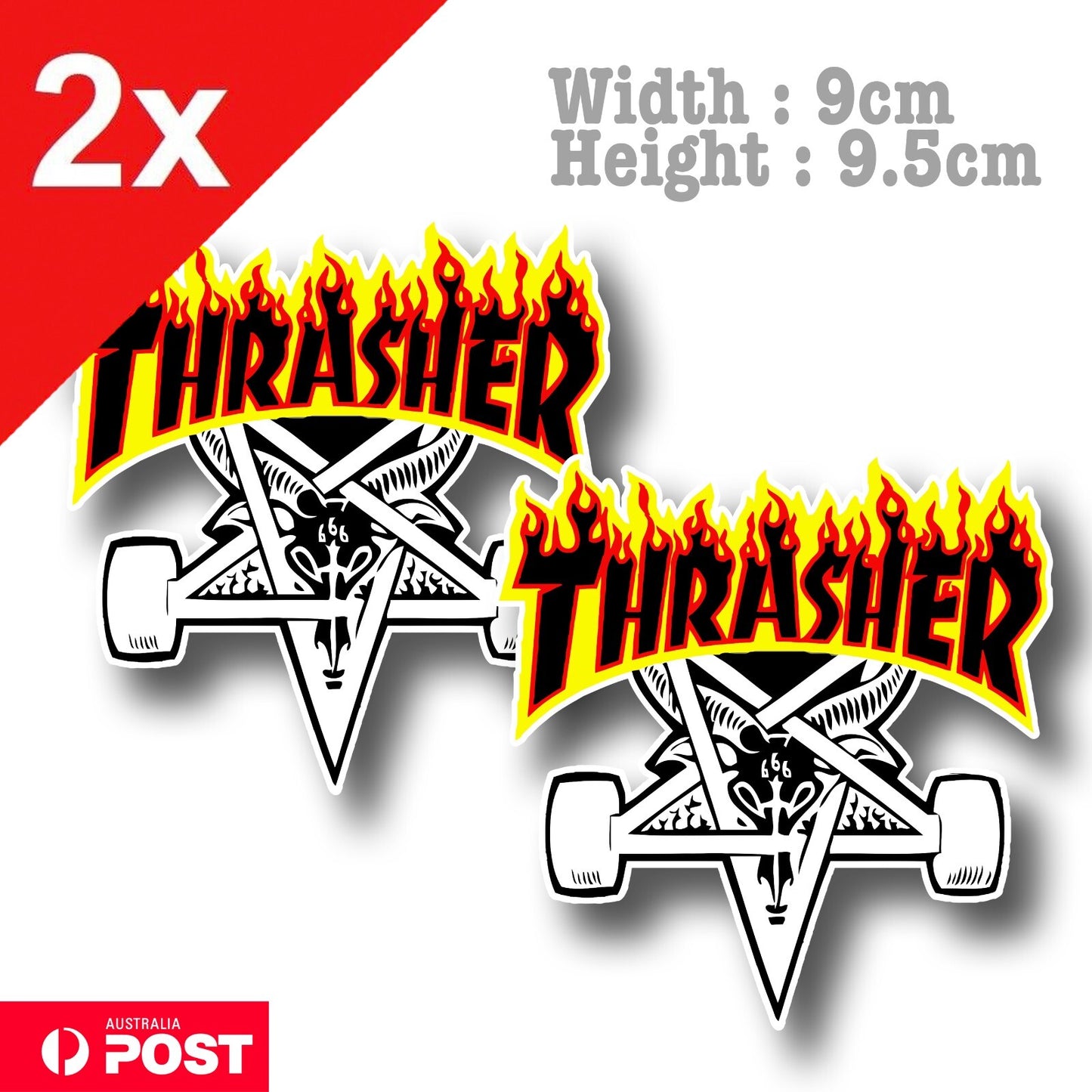 THRASHER SKATEBOARD MAGAZINE FLAME Devil  Sticker