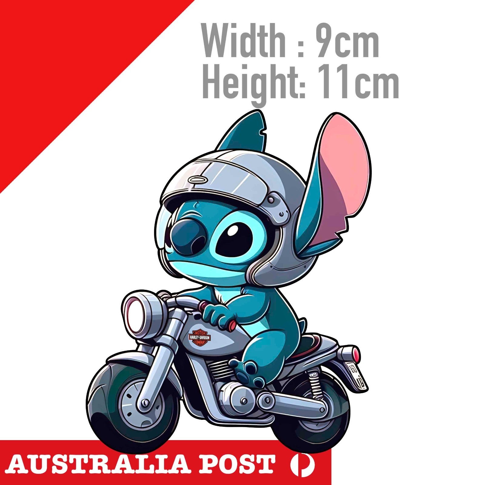 Stitch Motorcycle Harley Davidson Rider Funny Cartoon Sticker