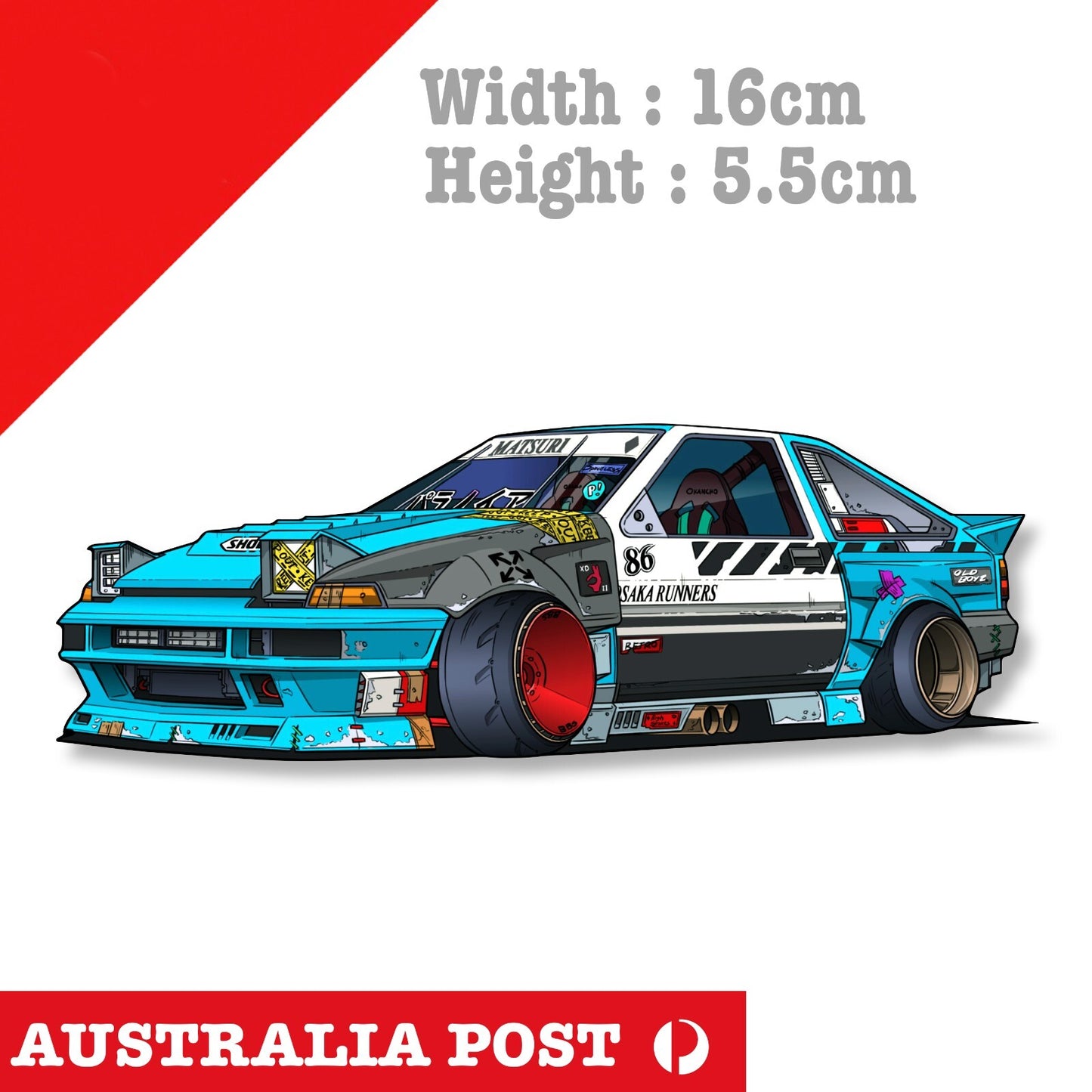 Toyota Sprinter JDM, Cyber Punk, Japan Osaka JDM Car Sticker