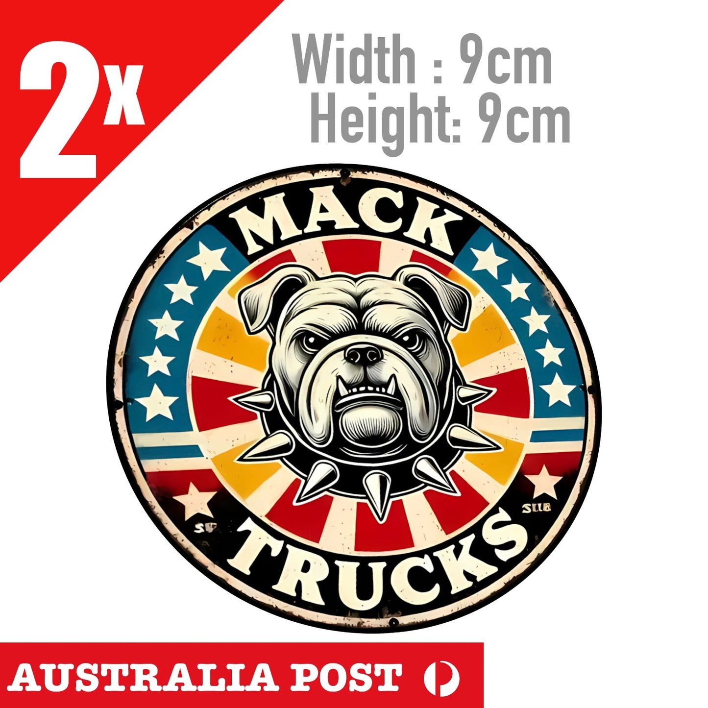 MACK  Truck  Bulldog Logo Rustic Style Round Stickers