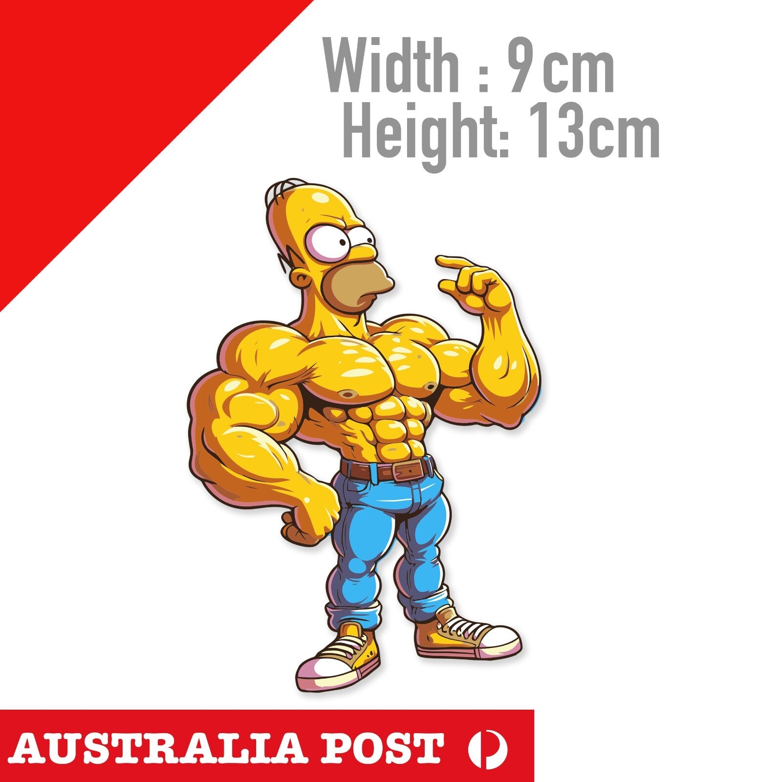Homer Simpson Jacked, GYM , Muscle Funny Simpson Cartoon Sticker