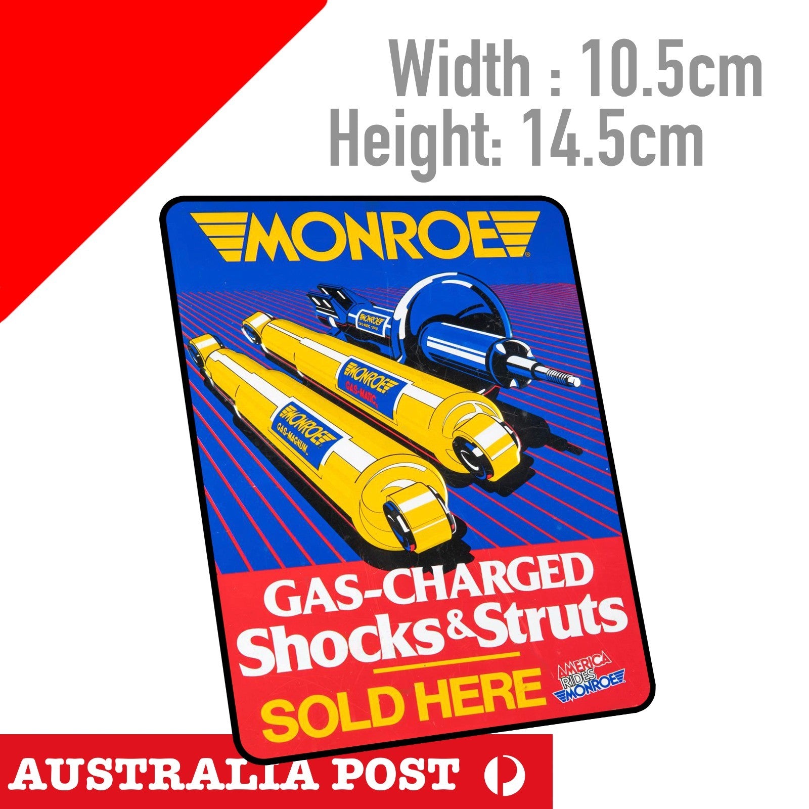 MONROE GAS-CHARGED SHOCKS & STRUTS Logo Vintage Damaged style Sticker
