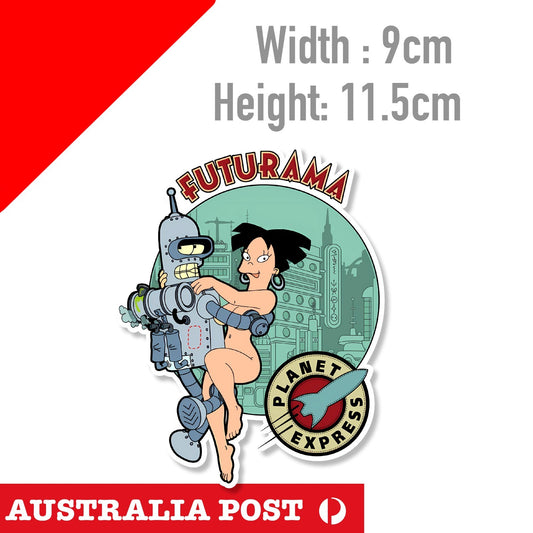 Planet Express Logo - Futurama Funny Bender & Sexy Amy Logo Sticker