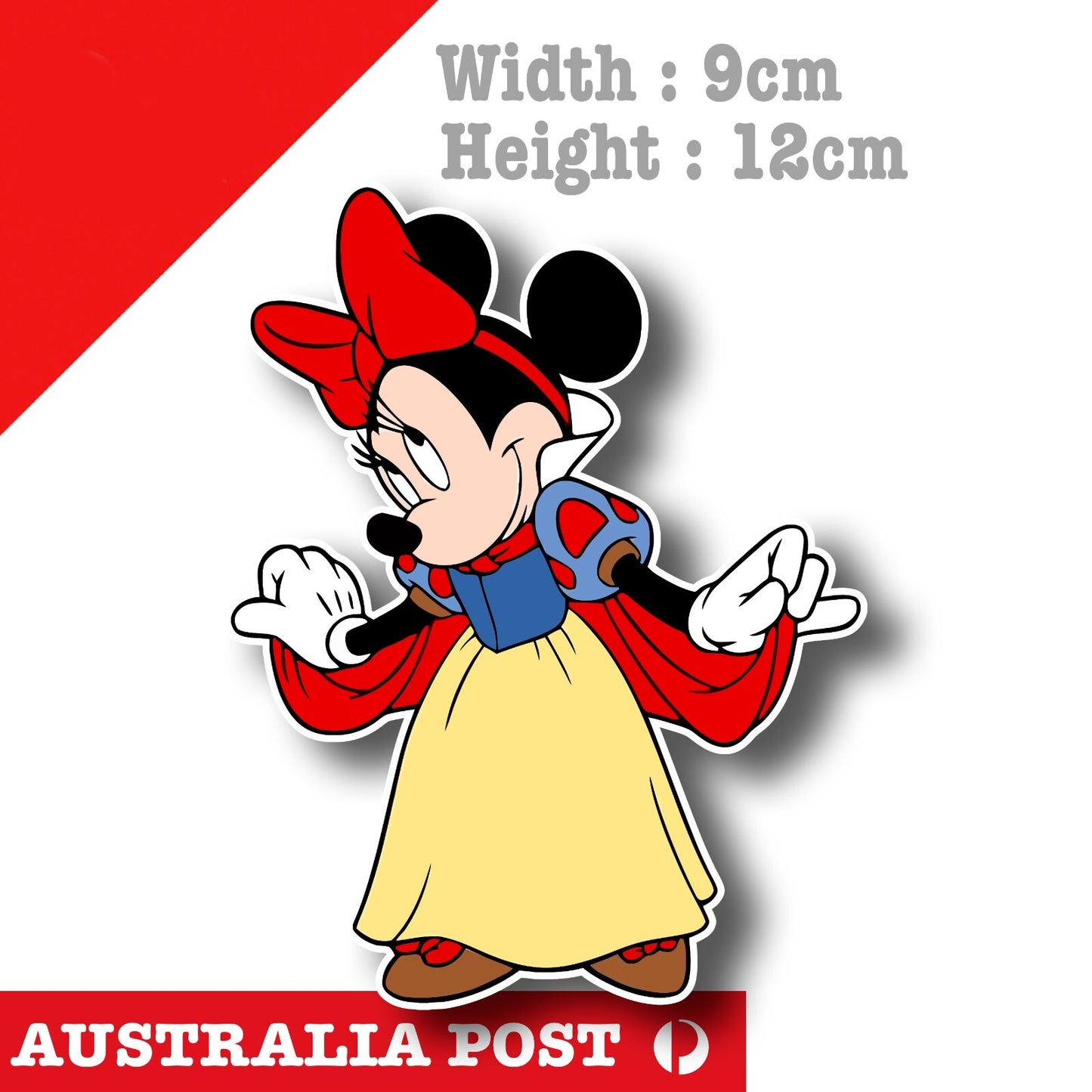 Minnie Mouse as Disney Snow Princes , Cartoon Character Sticker