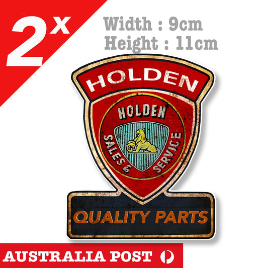 Vintage Holden Quality Parts Garage Sign, Rusted, Old Dirty Sticker