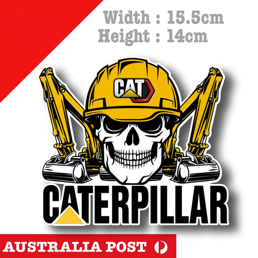 Caterpillar Diesel Power  SKULL Heavy Machinery Logo Sticker