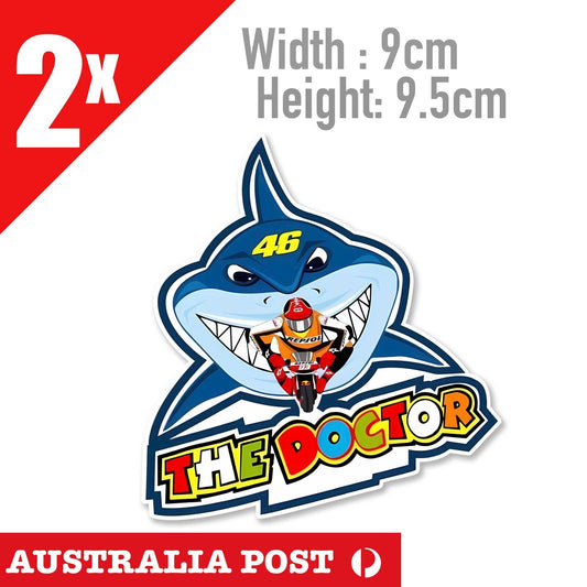The Doctor 46  SHARK- Valentino Rossi's VR46  Laptop , Car  Decal Sticker