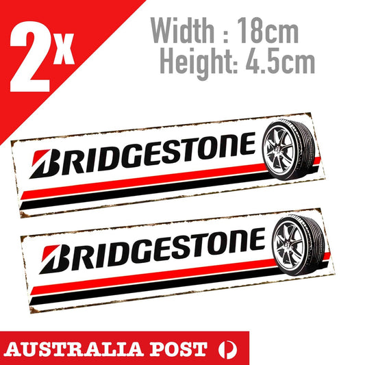 BRIDGESTONE Motorsport Racing Tyre Banner, Rustic, Vintage Dmaged Sticker