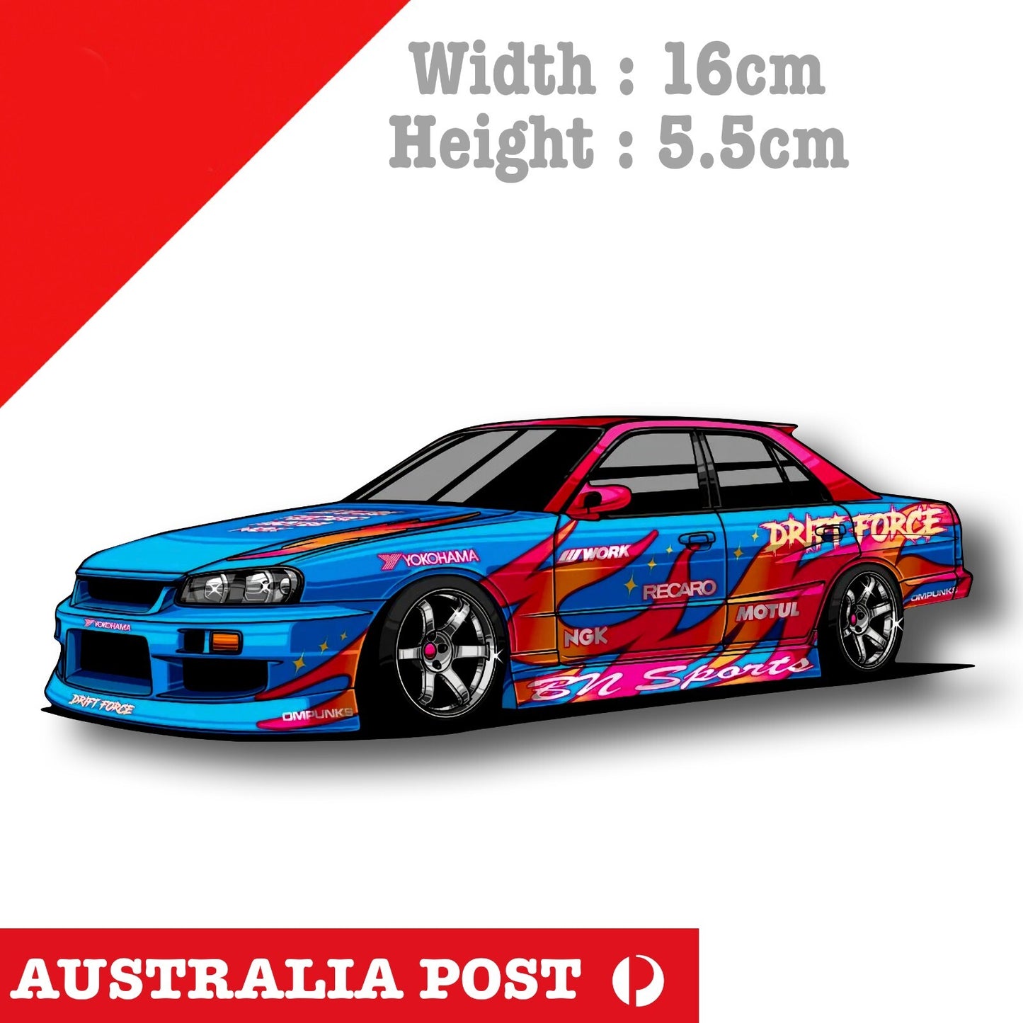 Nissan Skyline ER 34 Drift JDM , OSAKA , Japan JDM Cars Sticker