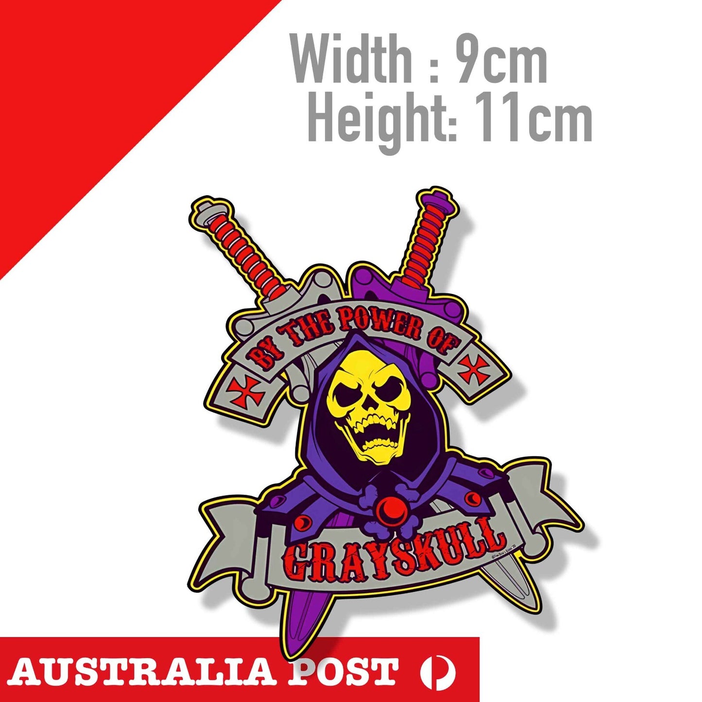 He Man Master Of Universe Vintage GRAY SKULL Logo Sticker