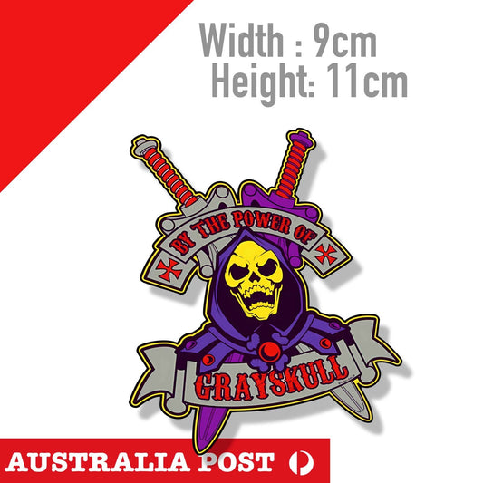 He Man Master Of Universe Vintage GRAY SKULL Logo Sticker