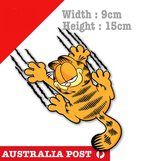 Garfield Hanging Funny Cat , Garfield Scratching Wall Funny Sticker