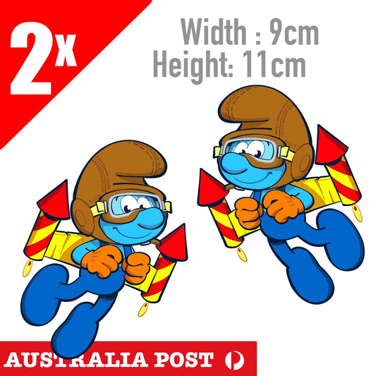 Smurf Flying rocket Sticker