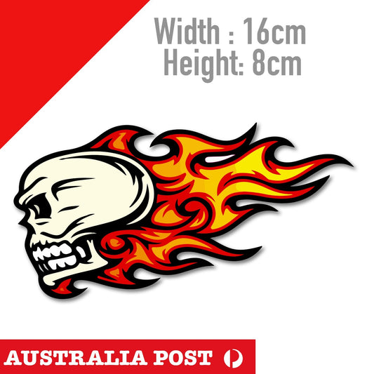 Flame Skull motorcycle Fuel Tank Left Decal Sticker