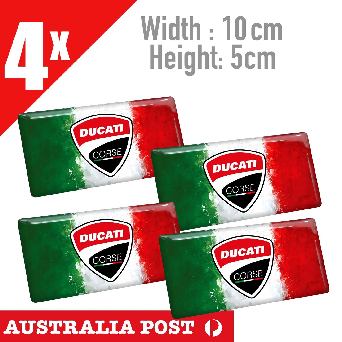 DUCATI Corse Italian Flag Logo Motorcycle, MotorSport Stickers