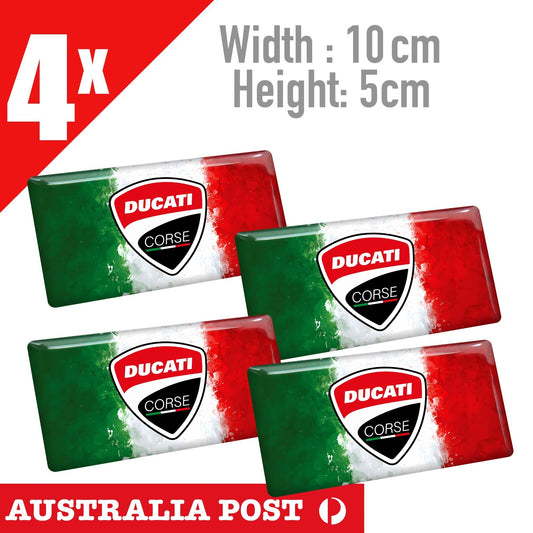 DUCATI Corse Italian Flag Logo Motorcycle, MotorSport Stickers